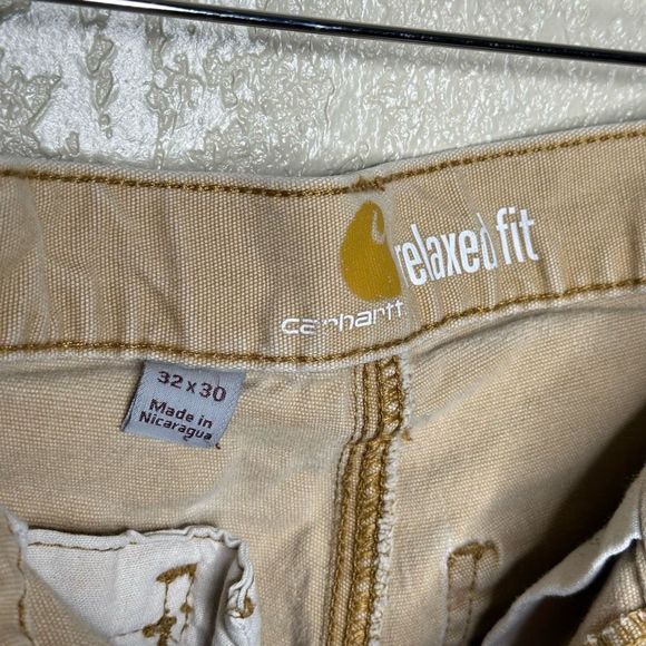 Carhartt Mens 32x30 Thrashed Spell Out Relaxed Fit Double Knee Pants Duck Brown - Picture 7 of 7